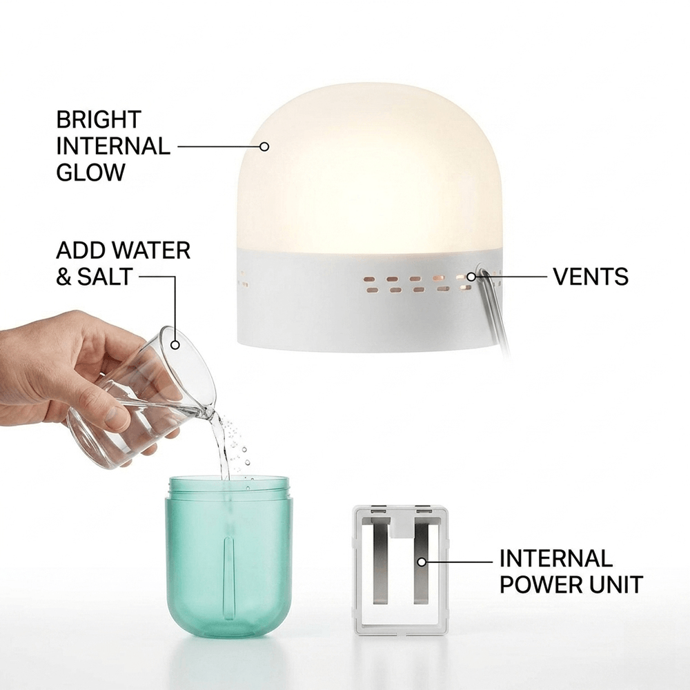 Portable Saline Lamp Compact 6 - đánh giá và giá Power Outage Light